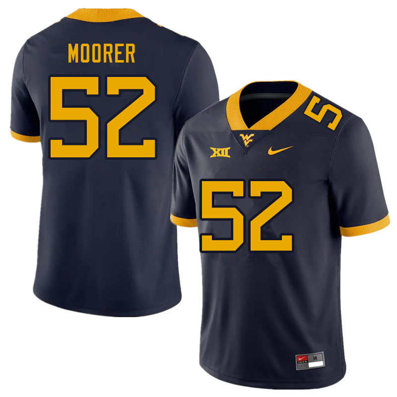 NCAA Men's Parker Moorer West Virginia Mountaineers Navy #52 Nike Stitched Football College Authentic Jersey HC23D62BN